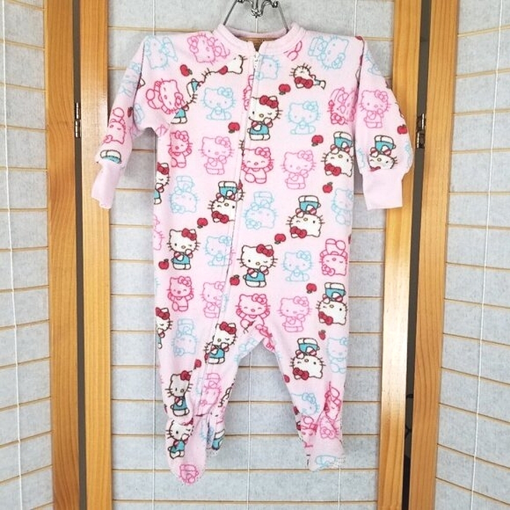 Baby 6 - 12 MOS Old Navy Hello Kitty One-Piece Fleece Footie Outfit